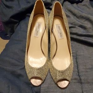 Jimmy Choo Silver Kitten heels